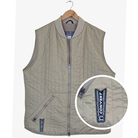 Columbia Other - Vintage Convert By Columbia Quilted Vest Mens Large Beige Y2K Gorpcore Techwear